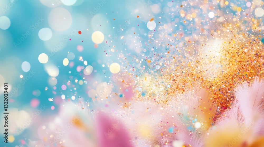 Wall mural festive sparkle: a vibrant abstract background features a dynamic blend of colors and textures. the 