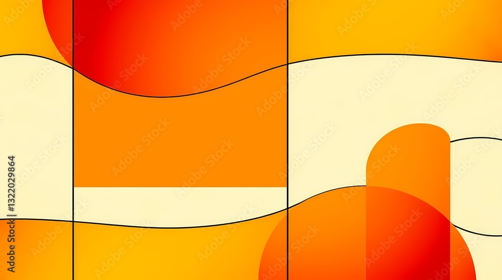 Poster abstract geometric composition: a captivating display of vibrant abstract art, showcasing overlappin