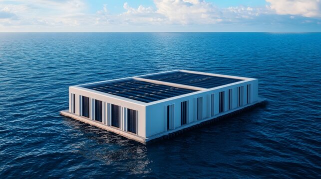 Futuristic Floating Ocean Thermal Energy Conversion Platform with Solar Panels