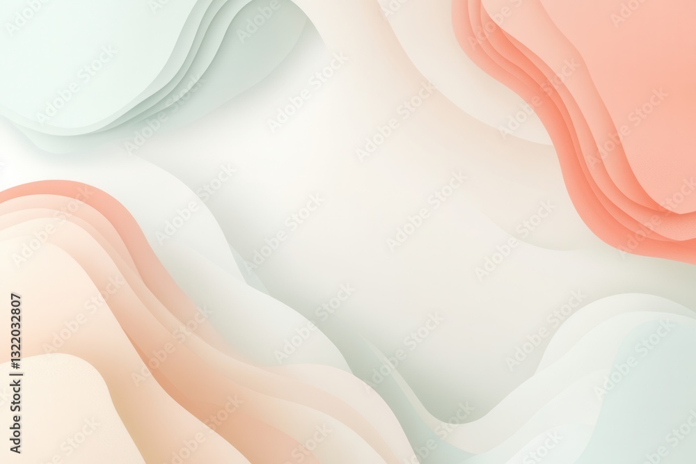 Aufkleber modern minimalist background featuring soft overlapping geometric shapes in light pastel tones and s