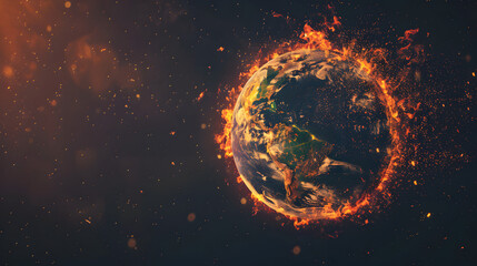 Obraz premium A planet with a fire on it