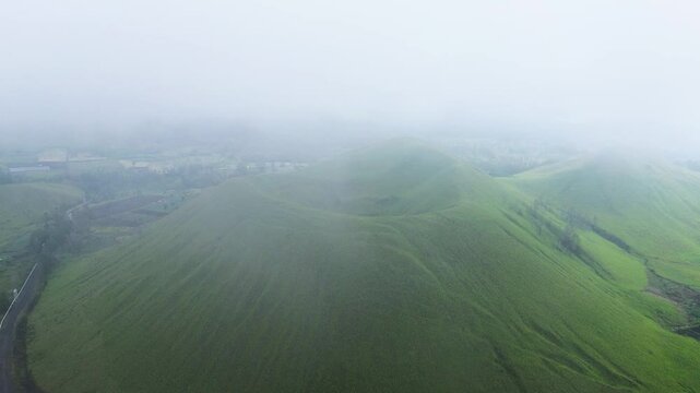 misty morning in the meadows mountains
