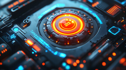 Obraz premium Futuristic tech interface countdown