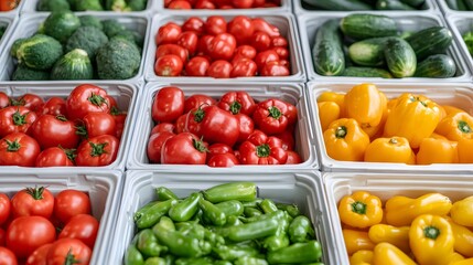 Assortment of Fresh Eco Friendly Produce in Biodegradable Packaging