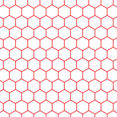 Hexagon geometric grid pattern isolated on transparent background, Abstract black honeycomb texture horizontal backdrop design, illustration png file