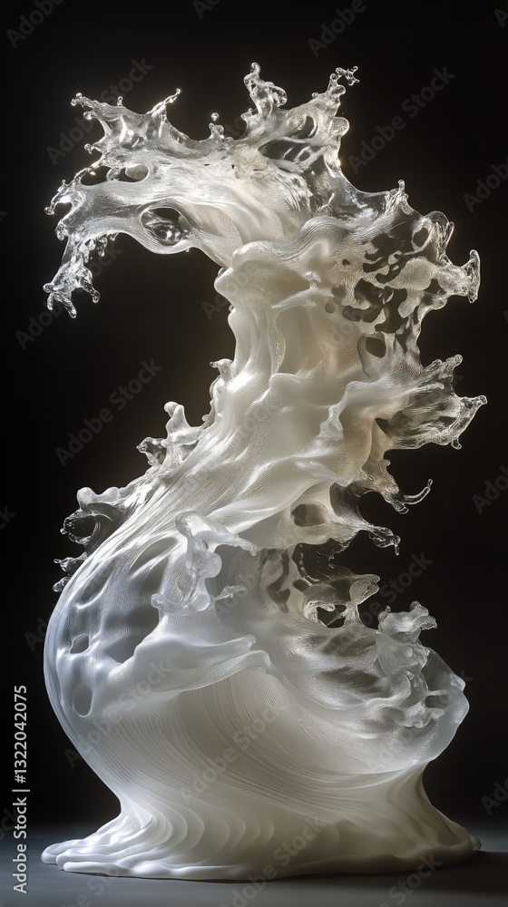 Aufkleber dynamic ocean wave with intricate details and textures captured in artistic display