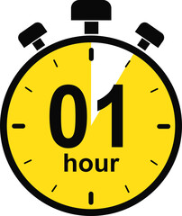 Stopwatch and Timer icon. Hour countdown timer sign. Cooking time vector. Countdown timer symbol isolated on transparent background. Deadline related icon. Vector illustration.