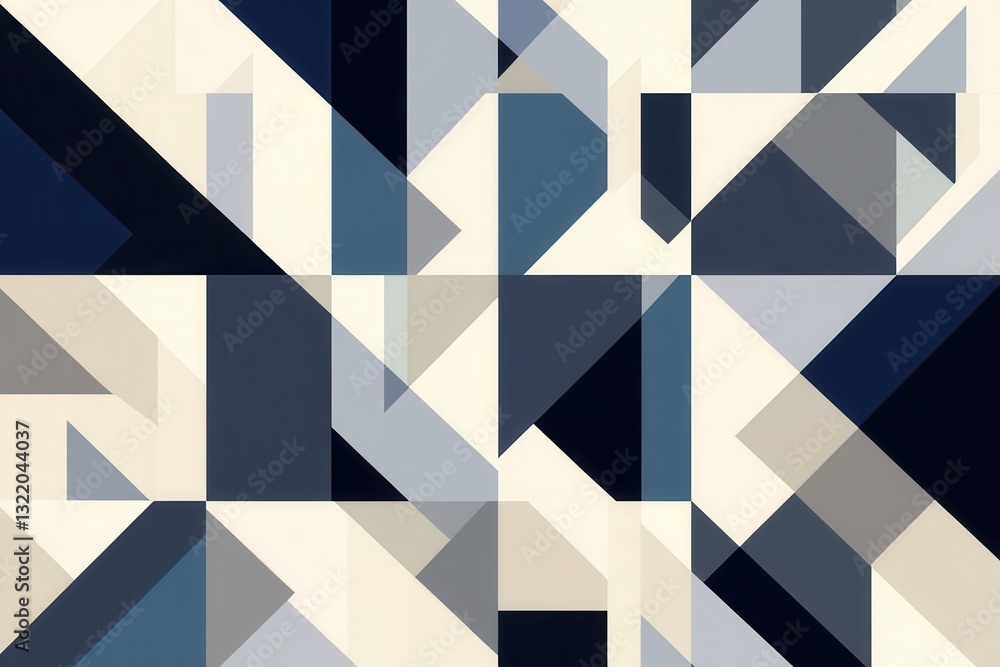 Aufkleber Structured geometric background in navy blue, gray, and white with angular shapes symbolizing governance and stability