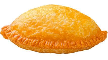 Delicious golden turnover pastry isolated on transparent background