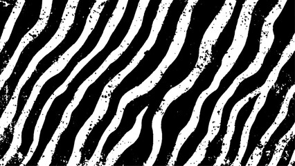 Texture with plain black and white zebra pattern, Black and white wavy stripes.  Abstract background. abstract graffiti shape in black and white, aligned with viewer’s perspective.