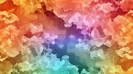 A vivid, artistic sky with layers of colorful hues blending into soft, scattered clouds.