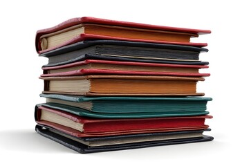 Stack of Colorful Leather Bound Books or Albums