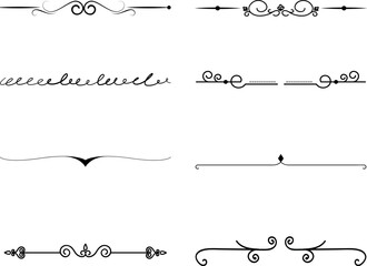Divider separator hand drawing minimalist ornamental line drawing set
