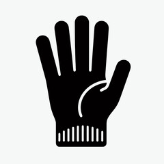 Obraz premium Glove silhouette in black on a white background