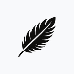 Goose Feather silhouette in black on a white background