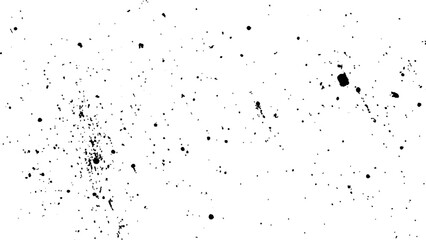 Black spots of paint and dust on a white background. dust overlay texture, noise particles, and grunge isolate on transparent white background.