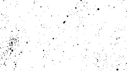 Black spots of paint and dust on a white background. dust overlay texture, noise particles, and grunge isolate on transparent white background.