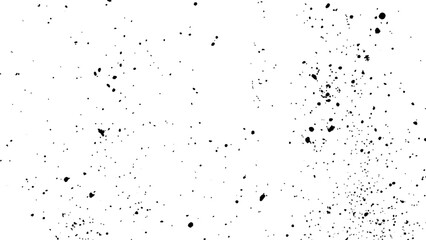 Black spots of paint and dust on a white background. dust overlay texture, noise particles, and grunge isolate on transparent white background.