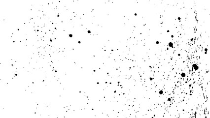 Black spots of paint and dust on a white background. dust overlay texture, noise particles, and grunge isolate on transparent white background.
