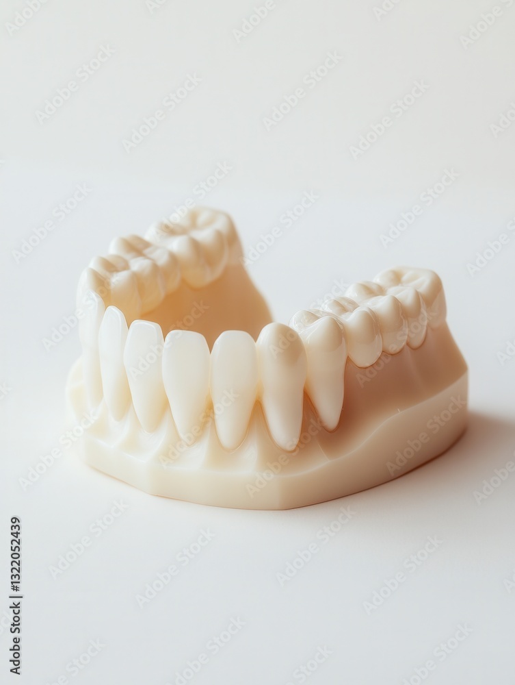 Poster detailed close-up of a dental implant process in a realistic jaw model showcasing precision and tech