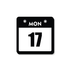 Fototapeta premium calender icon, 17 monday icon with white background