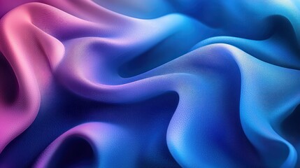 Obraz premium Abstract fabric waves smooth, flowing textures in blue, purple, and pink hues