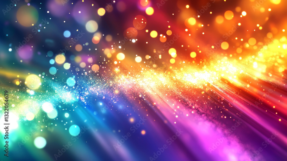 Aufkleber abstract prism light reflection with rainbow flare background. crystal sparkle burst, diamond refrac