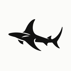 Obraz premium Hammerhead silhouette in black on a white background
