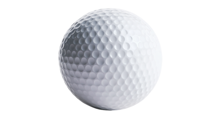 White golf ball rotating on transparent background