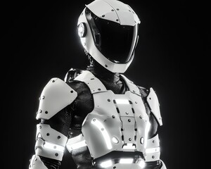 Fototapeta premium Futuristic Robot Character with High-Tech Armor and Sleek Design