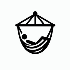 Hammock Rope silhouette in black on a white background