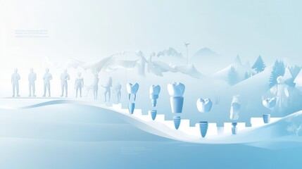 Dental implant placement process explained through a smooth infographic in blue tones illustrating each step clearly and effectively for easy understanding