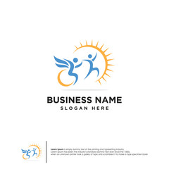 Modern passionate disability people for Disabilities care or charity logo