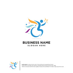 Disabled athlete icon for sporting events disabled day template