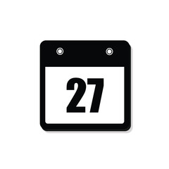 27 calender icon with white background