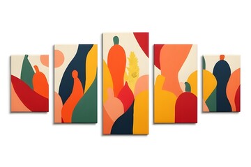 Vibrant Abstract Art Set - Colorful Geometric Shapes on Canvas