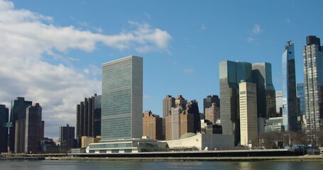 United Nations Building in New York under Blue Sky