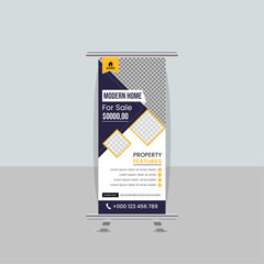 Creative Real Estate Roll Up Banner Design, Pull Up Banner Design,