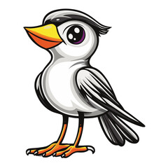 cartoon bird with a sign