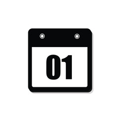01 calender icon with white background