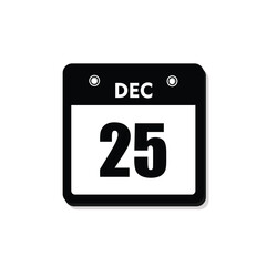 calender icon, 25 december icon with white background