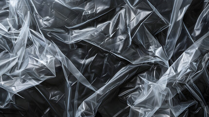 Obraz premium A black and white photo of plastic wrap