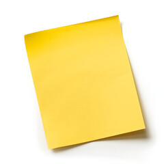 A yellow piece of paper with a white background