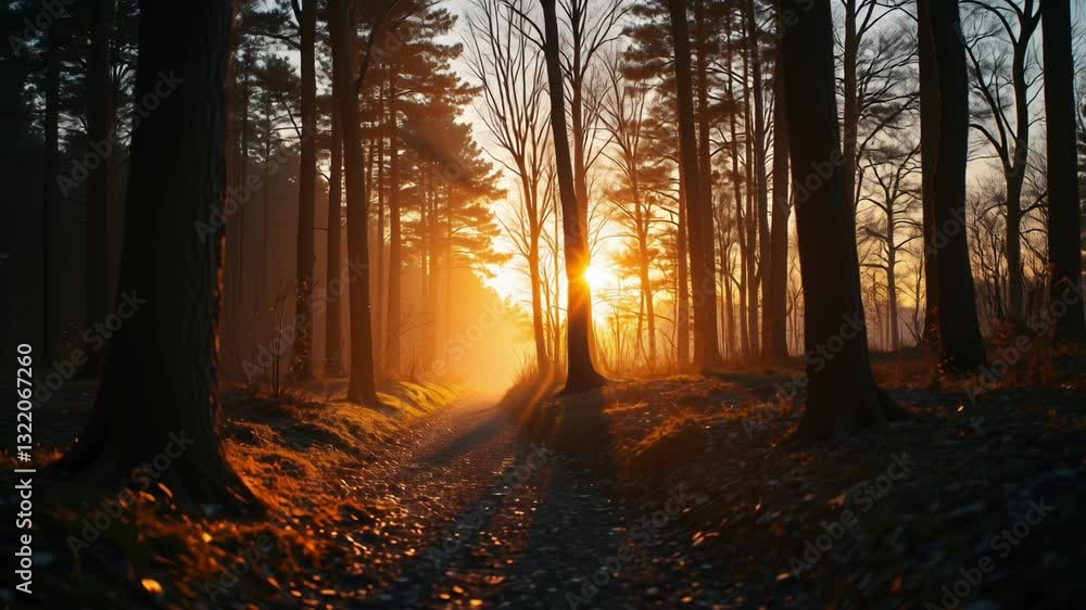 Aufkleber as sun sets and casts eerie shadows upon dense woodland, a profound sense of introspection washes ov