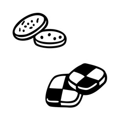 シンプルなクッキーのイラスト素材