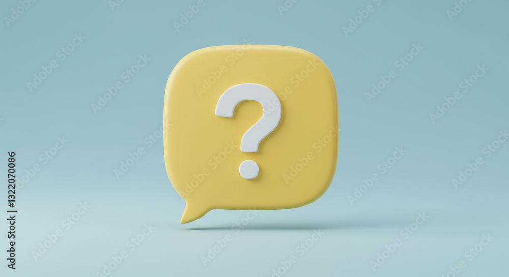 Poster question mark speech bubble: find answers & solutions! concept image for faqs, support, curiosity, a