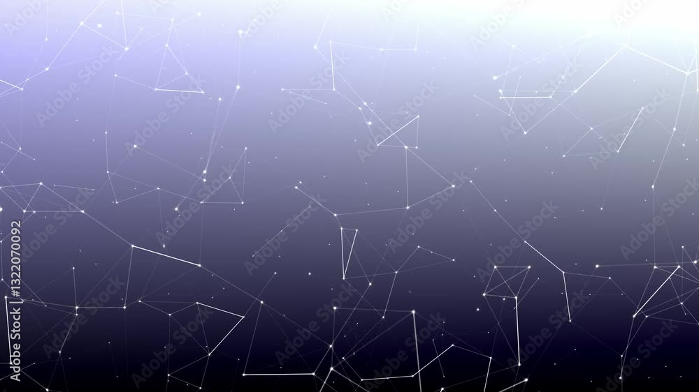 Poster Gradient blue web polygonal network animation floating shapes motion graphics background
