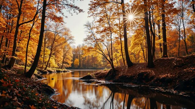 Autumn bog with its golden hues and harmonious coexistence of decay and rebirth