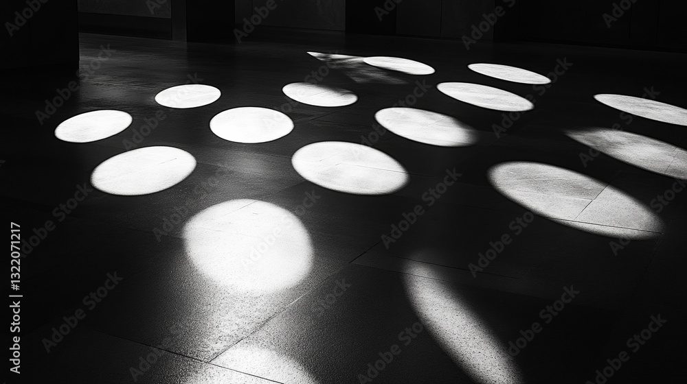 Poster round and square isolated floor transparent shadows. dark oval shadow and circle shades with soft ed