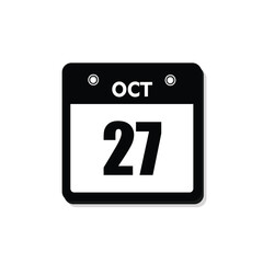 calender icon, 27 october icon with white background